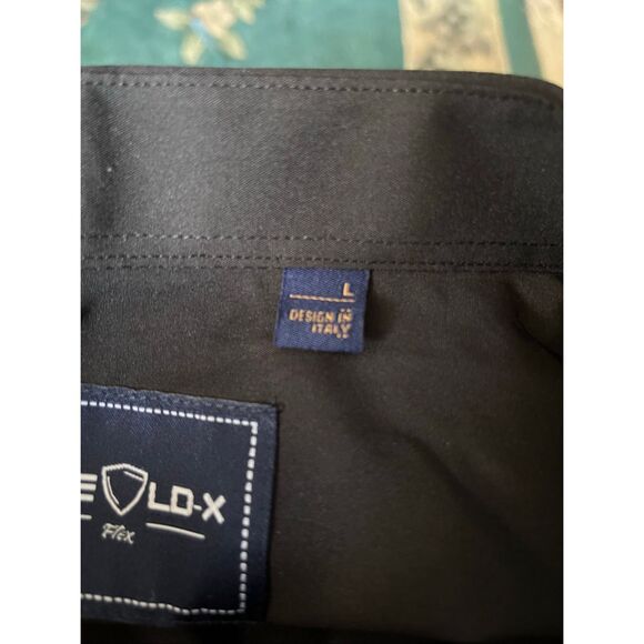 Shield-X Flex Men's Size Large Standard Fit Black Long Sleeve Button Down Shirt - Picture 2 of 8